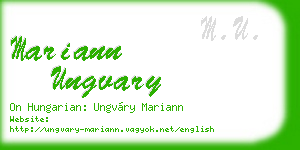 mariann ungvary business card